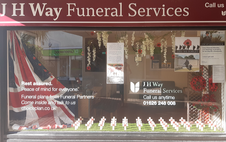 Remembrance Window Display - J H Way Funeral Services