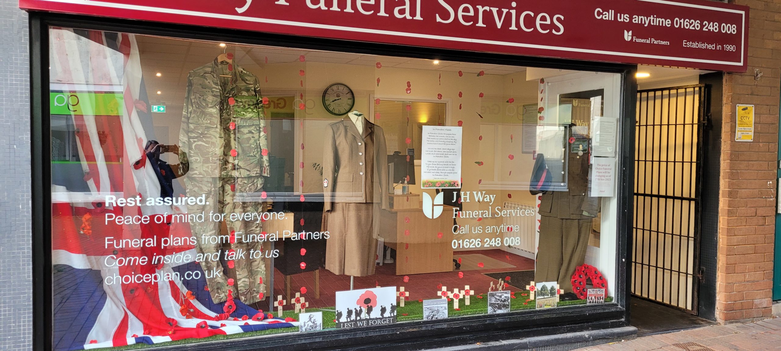 Remembrance Day Window - J H Way Funeral Services