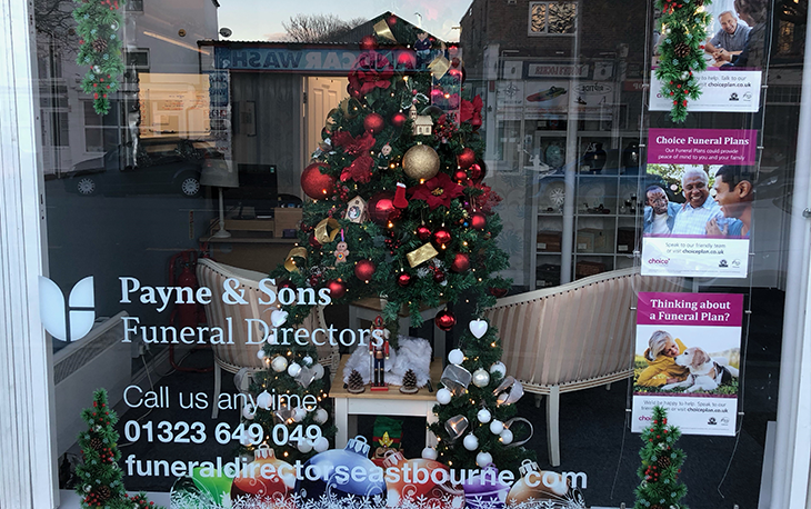 Christmas Window - Payne & Sons Funeral Directors
